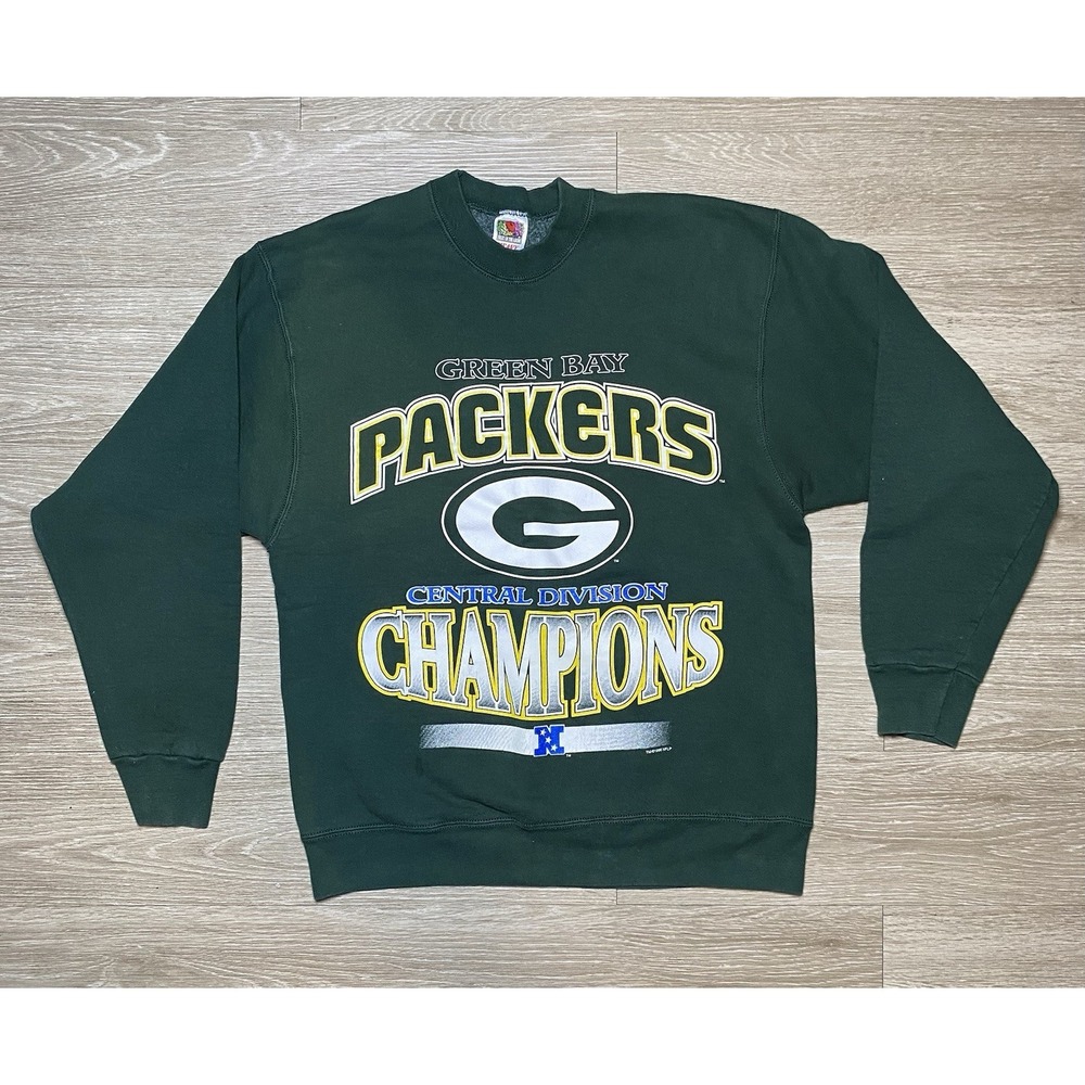 Men Size LARGE Vintage 1996 Green Bay Packers Crewneck Sweatshirt NFC Champions